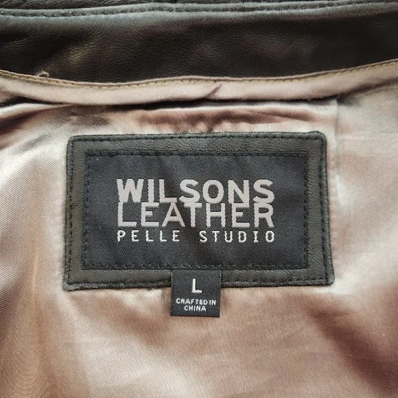 Wilsons Leather Mens Pelle Studio Thinsulate Black Jacket Removable Vest Large - Picture 4 of 15
